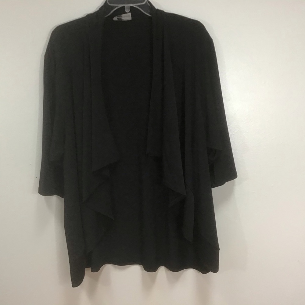 Cascade front, short dolman  sleeves.